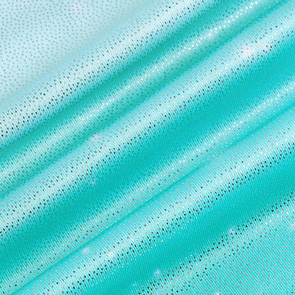 HOZIY Big Kid, Girls Gymnastics Leotards With Shorts for Kids Tumbling Outfits Dance 4t 5t 4-5t 4 Year Yr Old Aqua Blue Mesh Snowflake Biketards