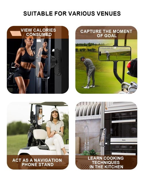 Weihele Magnetic Golf Cart Phone Holder - N52 Super Strong Magnet, 360 ° Rotatable, Anti Shake Design, Compatible with iPhone 16 Pro Max/Galaxy, Suitable for Club Cars/Gyms/Yamaha, Trucks, EZGO
