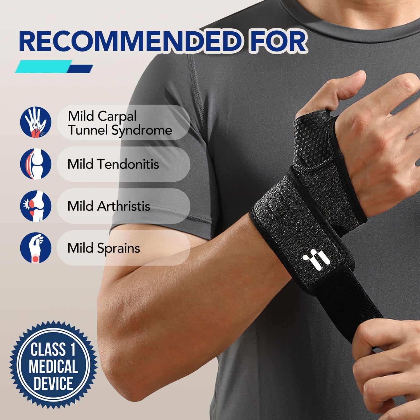 Carpal Tunnel Wrist Brace, Soft Thumb Opening for All-Day Wear & Support