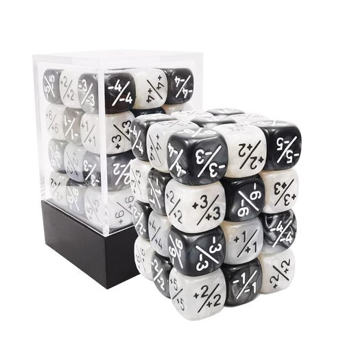 36pcs 12mm Positive & Negative Dice Counters Set, Small Token Dice Compatible with MTG, CCG, Card Games