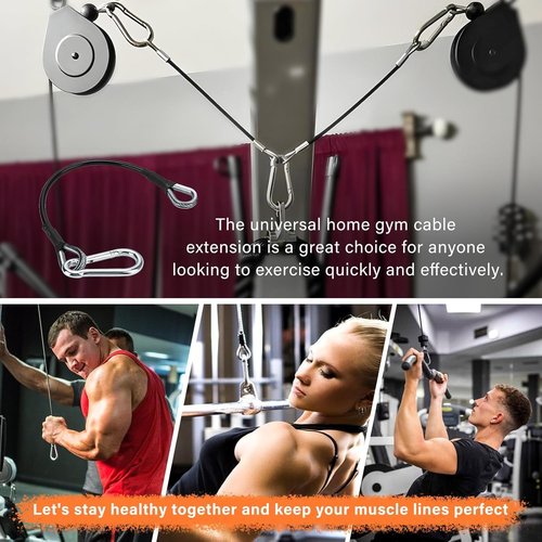 39" Gym Cable Extension Fitness Extension Rope Attachment Compatible with Bowflex and More Home Gym Accessories, for LAT/Tricep Pull Down and Leg Extensions Machine