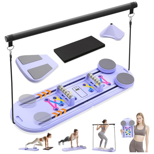 Rollingsurfer Pilates Board, 6 in 1 Pilates Reformer Sets, Foldable Portable Abdominal Board, Pilate Sliding Board Core Exercise Pilates Equipment for Women, Men & Beginners
