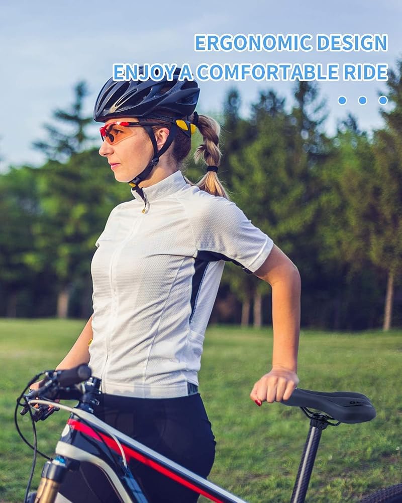 MSDADA Gel Bike Seat Saddle with Small Black Variation – Comfort Memory Foam Waterproof Cushion