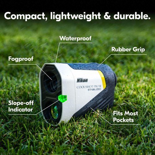 Nikon COOLSHOT PROIII STABILIZED Golf Rangefinder | Our Most Advanced rangefinder Ever with Built-in Image stabilization and 5 Year Warranty | Official Nikon USA Model
