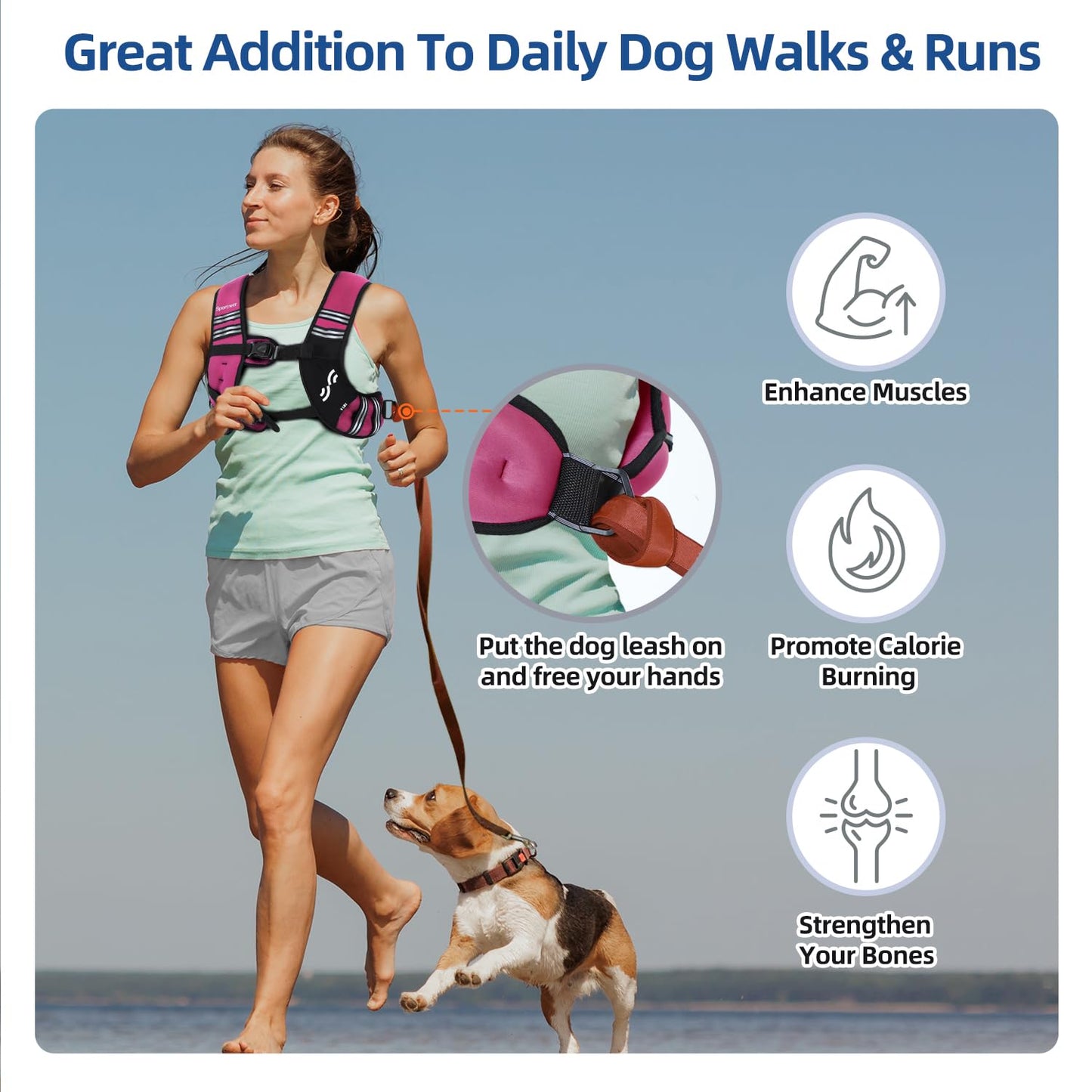 Sportneer Weighted Vest for Women 8lb Walking Weight Vest with Phone Bag