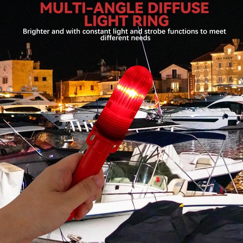 Boat Flares,LED Boat Flares Coast Guard Approved,Smart Marine Signal Light, Boat Safety kit, Electronic Boat Distress Flare,for Fishing Nets, Buoys, or Boats(2 PCS)