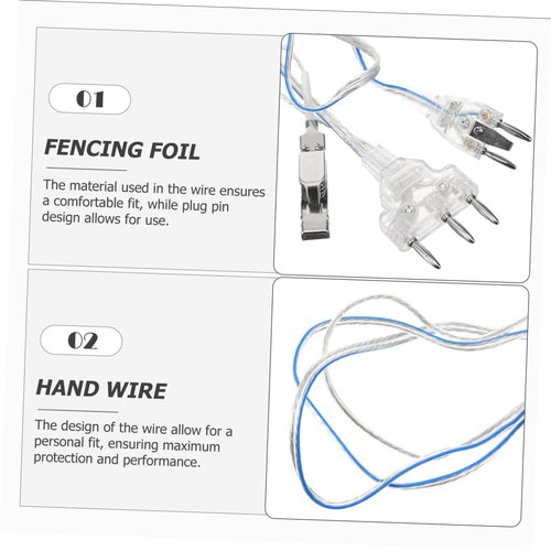 SUPVOX Professional Fencing Foil Cord Impact-Resistant Hand Wire for Comfortable Fit and Secure Connection Multi-Function Fencing Equipment for Sports Enthusiasts