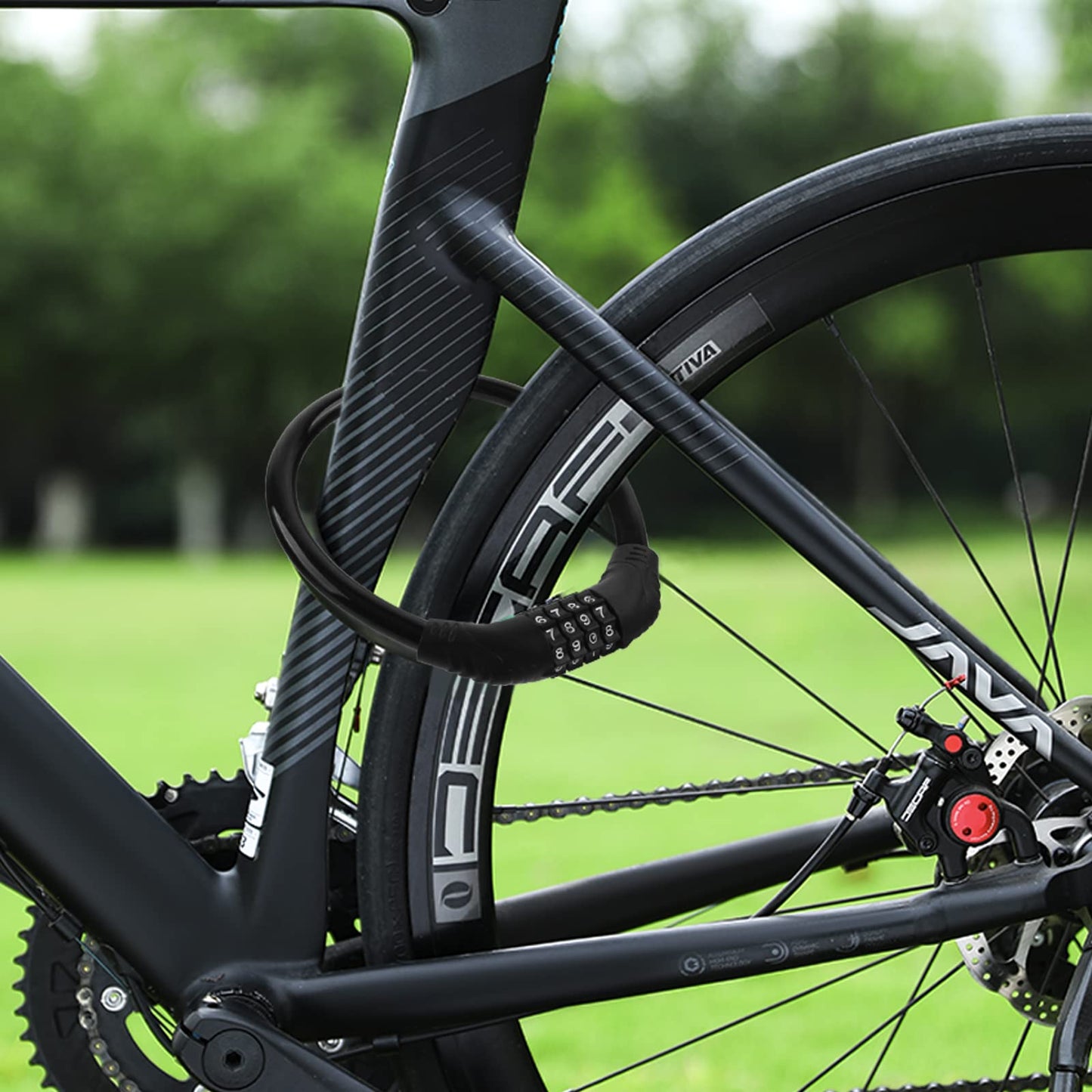Bike Lock Cable, Bike Locks Heavy Duty Anti Theft, Combination Cable Lock for Outdoor Equipment, Black 1Ps