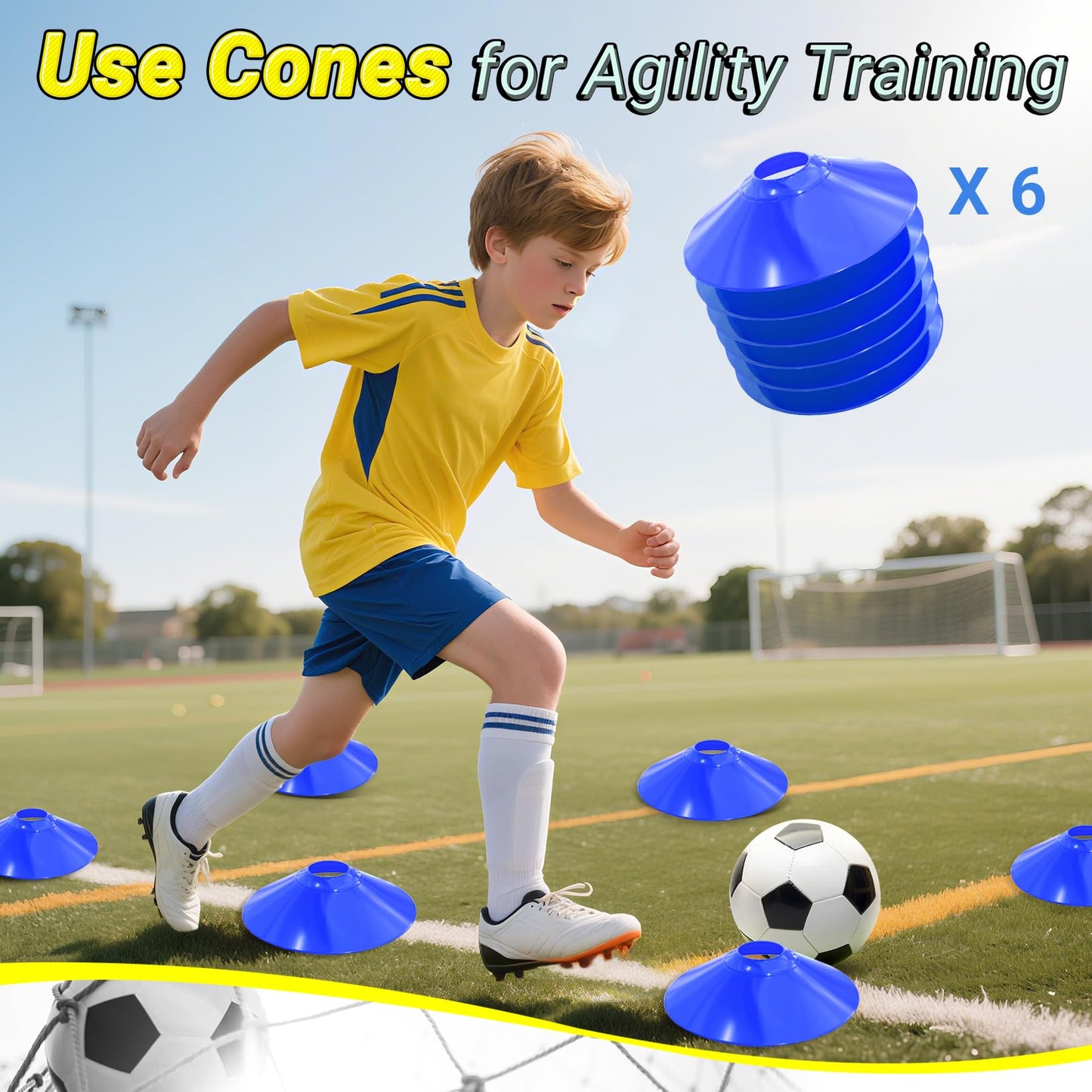 Happy Jump Soccer Goal Pop Up Foldable Soccer Net for Backyard, 2 Set (5X3.6 FT, 2 Set)