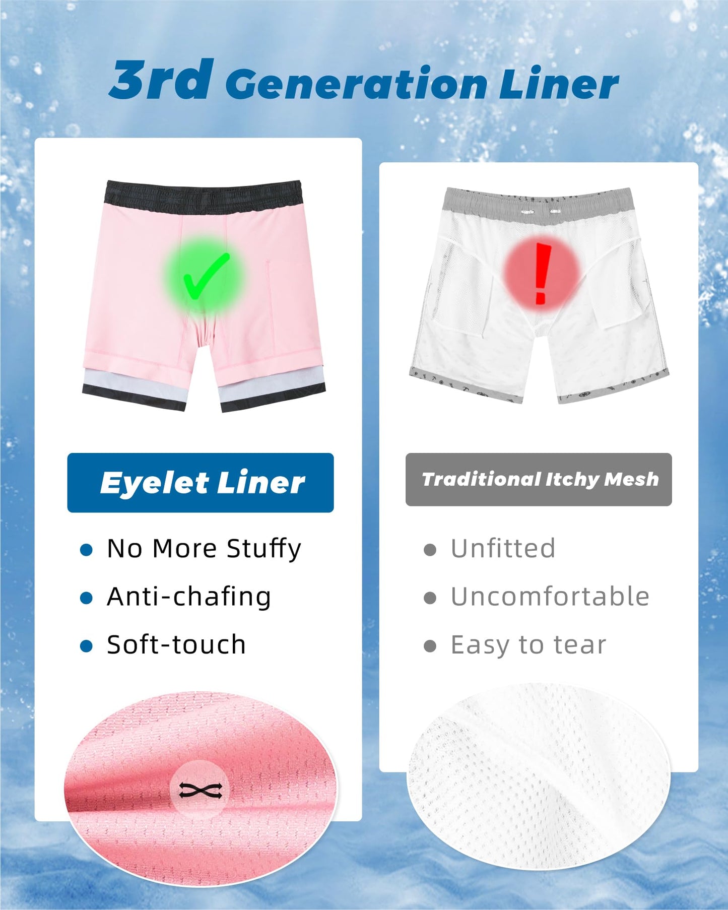 SURF CUZ Mens Swim Trunks with Compression Liner Quick Dry Swim Shorts 7" Swimming Trunks Stretch Bathing Suit 7 Inch,Black Pink,XS