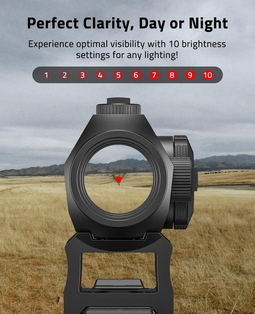 CVLIFE JackalHowl Red Dot Sight & 3X Magnifier Combo Set, 2 MOA Motion Awake Red Dot Optics and Flip-to-Side Magnifier Kit, Absolute Co-Witness Mount
