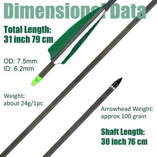 ARCTIRA Archery Real Feather Arrows for Recurve & Traditional Bow 30 inch Carbon Arrows with Removable Arrow Tips for Targeting Adult Beginners 12 Pcs