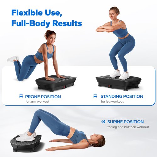 MERACH Vibration Plate Exercise Machine, Vibration Plate with Real-Time Calorie Tracking on LED Display, Vibrating Plate Exercise Machine for Women Men, Workout Equipment for Home (Black