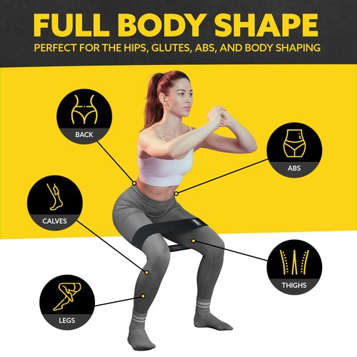 Tribe Lifting Fabric Resistance Bands for Exercise - Hip Bands for Working Out Legs, Glutes, Knees and Thighs for Men and Women - Cloth Circle Booty Bands for Physical Therapy (Gray)