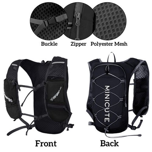 MINICUTE Running Vest for Women and Men with 1.5L Water Bladder,Lightweight Hydration Backpack for Trail,Marathon