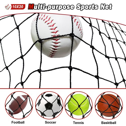 AOLIGEIJS Baseball Softball Backstop Nets,Sports Net,Sports Netting Barrier,Sports Netting for Backyard,Twisted Knotted PE Net