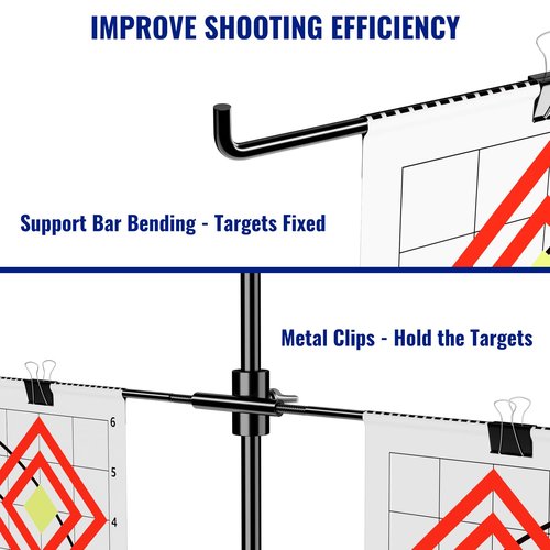 Highwild Adjustable Steel Paper Target Stand with 8 Clips