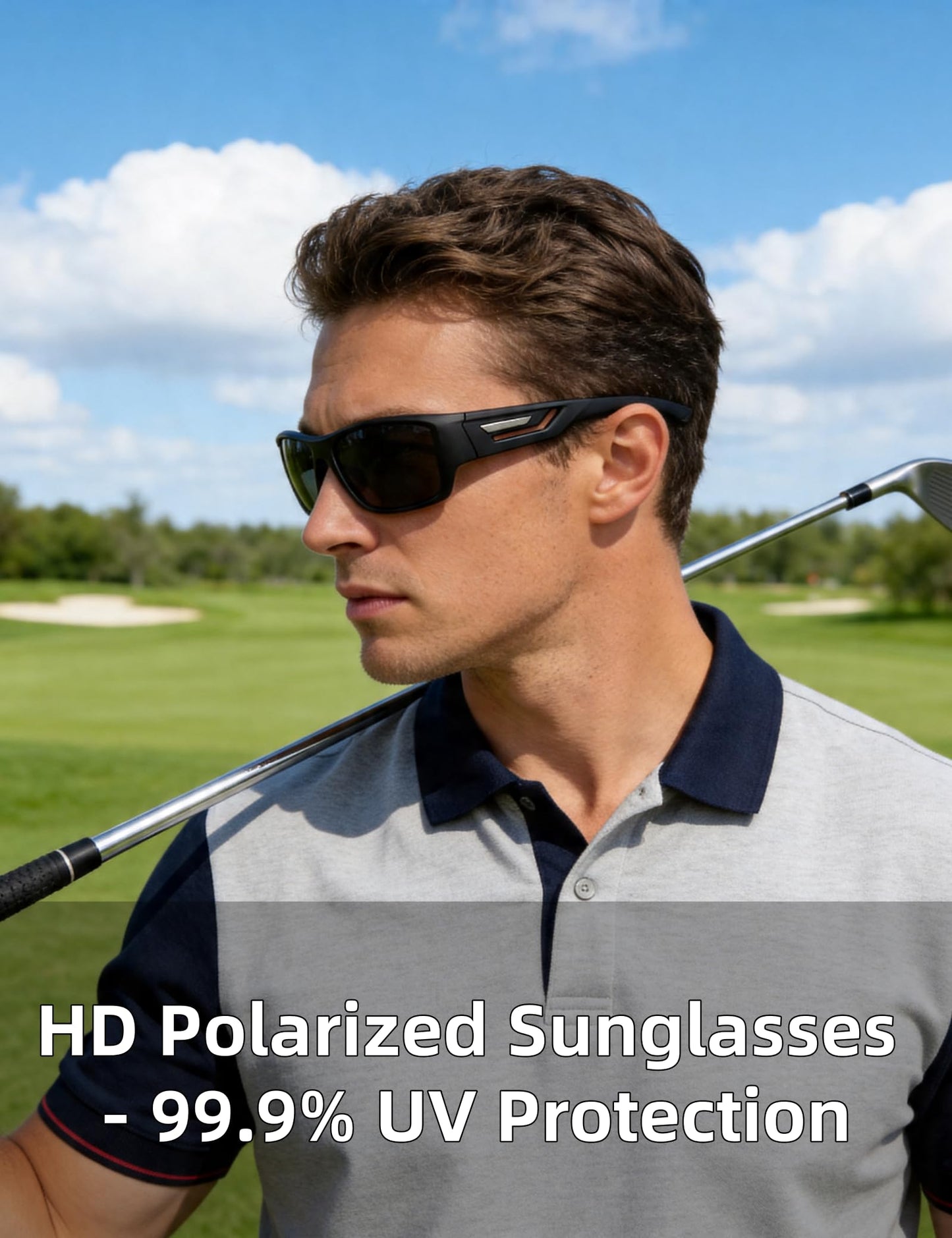 PUKCLAR Sports Polarized Sunglasses for Men Women Driving Sunglasses Cycling Running Fishing Goggles Unbreakable Frame
