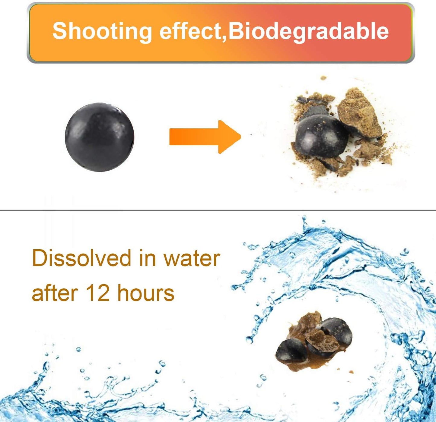 1500 Pieces Diameter 3/8" Slingshot Ammo Biodegradable Hard Clay Ball.