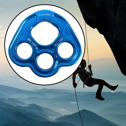 YueShengYCHUANG Outdoor 4 Holes Paw Rigging Plate Rope Access Climbing Anchor Sturdy Work Outdoor Activities Climbing Equipment, Blue