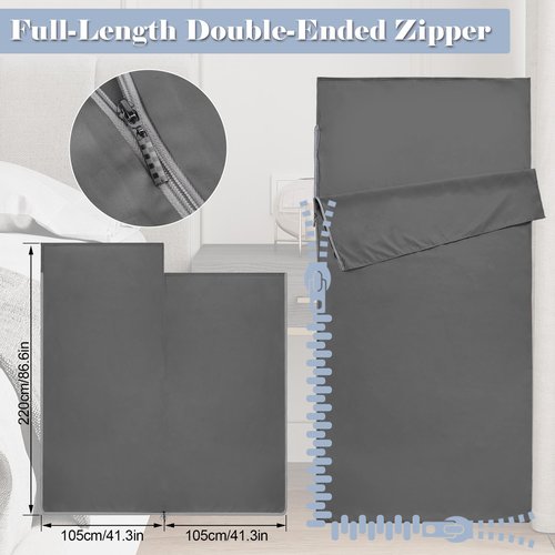 BREENHILL Sleeping Bag Liner,Long Staple Cotton, Adult Sleep Sack & Travel Sheets,Travel Sleep Sack for Backpacking, Hotels & Hostels Lightweight Travel Sheet Camping Sheets,Has Full Length Zipper