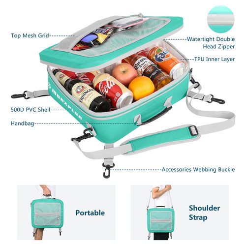 MORXPLOR Waterproof PVC Material Paddleboard Cooler Deck Bag - 12 Can Soft Insulated Cooler for Paddleboarding, Camping & Kayaking