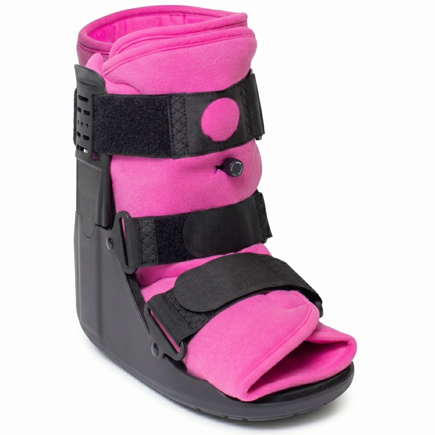 Brace Direct Women’s Short Air CAM Walker Boot - Pink Lined Fracture Boot with Air Pump for Foot & Ankle Fractures, Injuries, Sprains, and Post Op Recovery L4361 (Medium - US Shoe Women 8.5-11.5