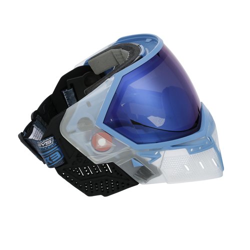 Empire EVS Paintball Goggle Mask with Dual Thermal HD Blue Mirror Lens, Clear and Blue