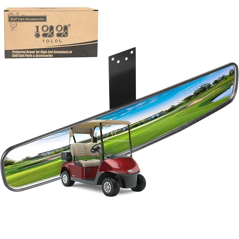 10L0L 16.5" Panoramic Rear View Mirror for EZGO Club Car Yamaha - Single Bracket