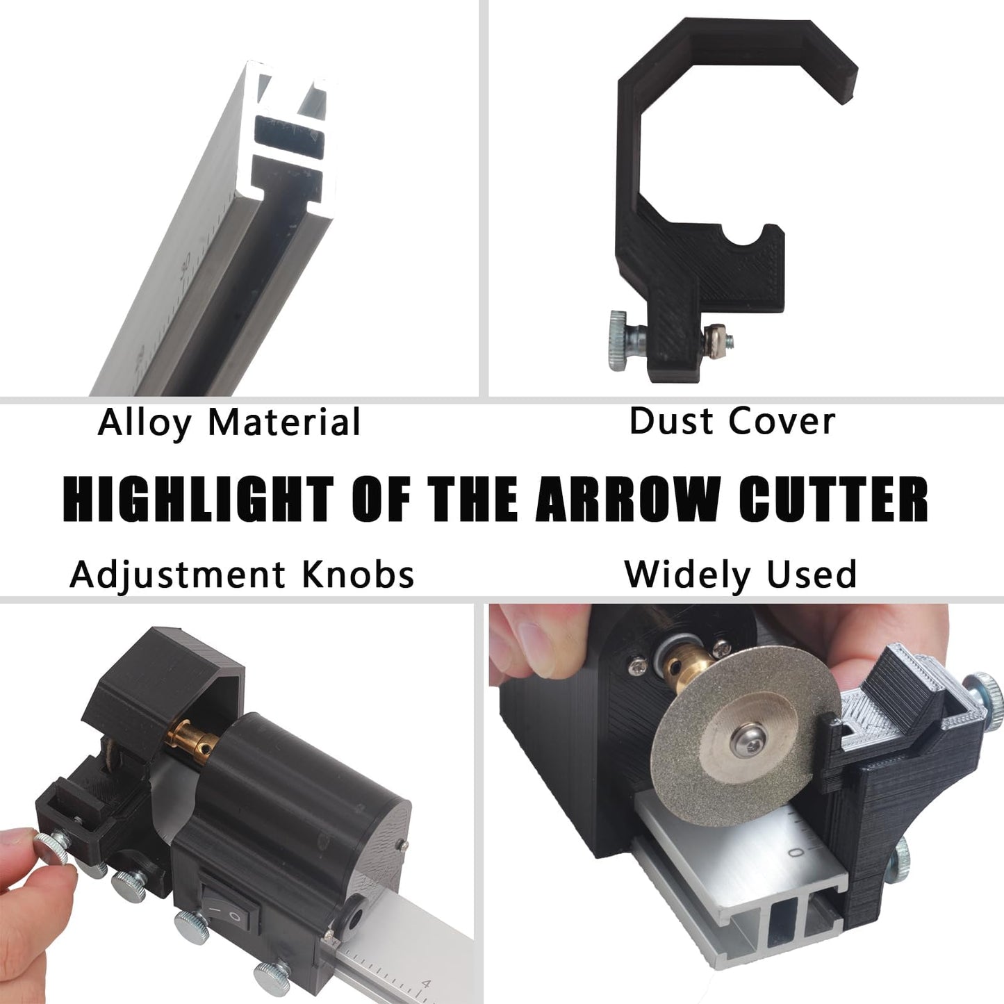 SOPOGER Archery Arrow Saw Electric Carbon Arrow Cutter Mini Reciprocating Saw Adjustable Arrow Square Cutting Building Tool for Pure Mixed Carbon & Fiberglass Arrow Shaft (Black)