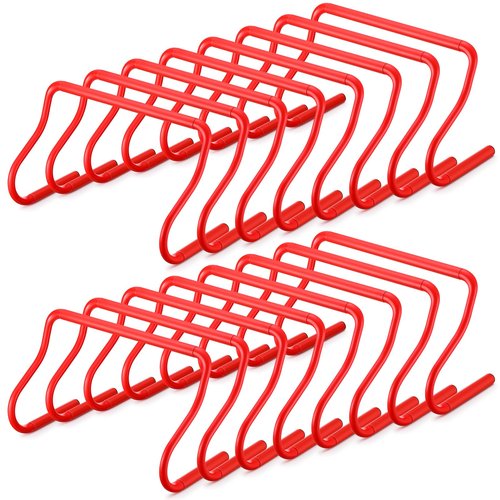 Seenelling 16 Pcs 12" Speed Agility Training Hurdles Large Size Detachable Agility Hurdles Hurdles Training Equipment Set for Athletes Soccer Basketball(Red)