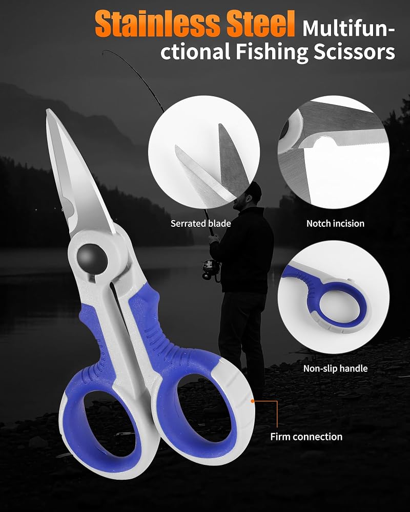 Fishing Tool Kit 9pcs: Fish Lip Gripper, Pliers, Towel & Gloves - Saltwater/Kid Safe