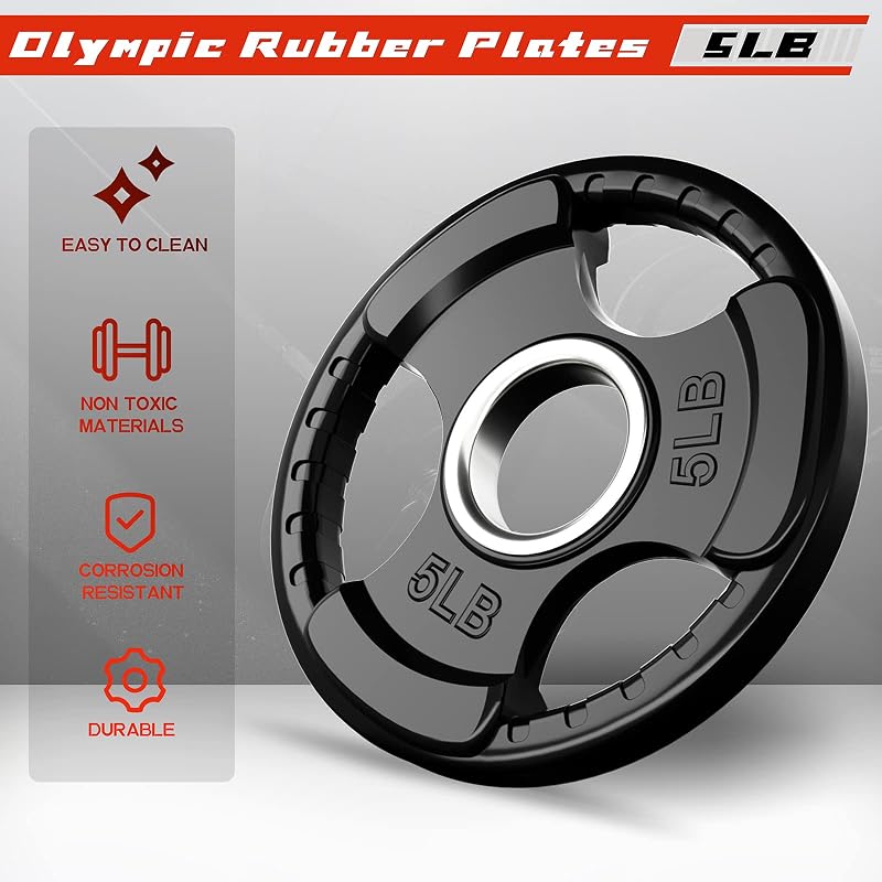 RitFit 2-Inch Olympic Rubber Weight Plates – 2x5LB Variation of THIS listing