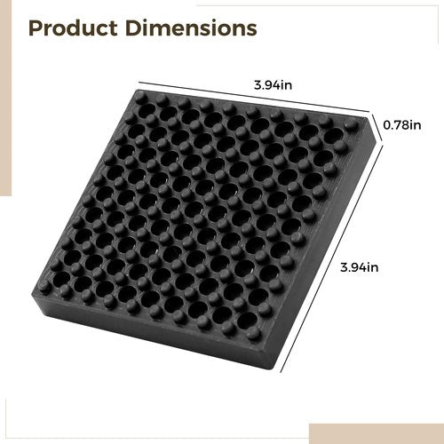 Homaisson 6 Pcs Exercise Equipment Mats, 4x4x0.8 Rubber Vibration Dampening Pads, Nonslip Stationary Bike Mats, Ideal for Treadmills Exercise Bikes and Heavy Machinery