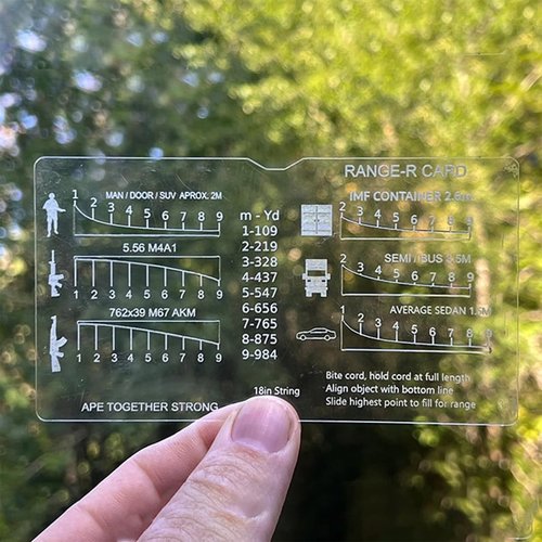 Hunting Rangefinder, Hunt-R Card, Range Finder Card, Portable Pocket Analog Distance Finder Tool, Flexible Rangefinder Card, 900m Measurement Slide Rule Tool for Deer,Elk,Outdoor Sports (4pcs)