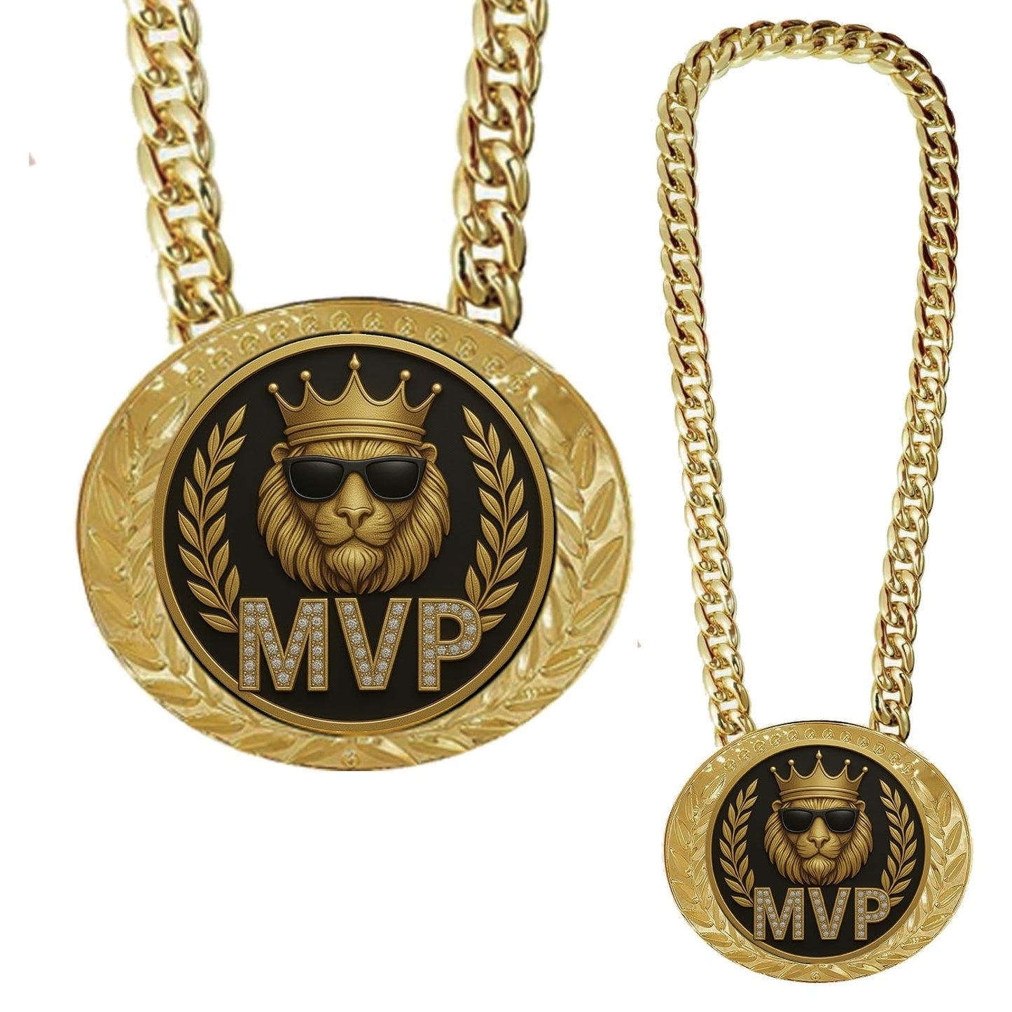 Bambluby 6" MVP Medal Champion Chain – Sports Award Medal for Football, Soccer, Basketball, Funny Winner Trophy for Kids and Adults (MVP)