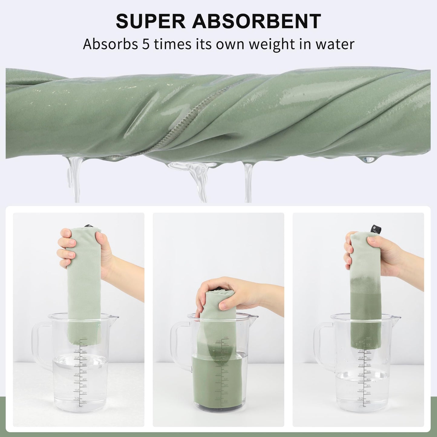Rainleaf Microfiber Towel Perfect Travel & Gym & Camping Towel. Quick Dry - Super Absorbent - Ultra Compact - Lightweight. Suitable for Trip, Beach, Shower, Backpacking, Pool