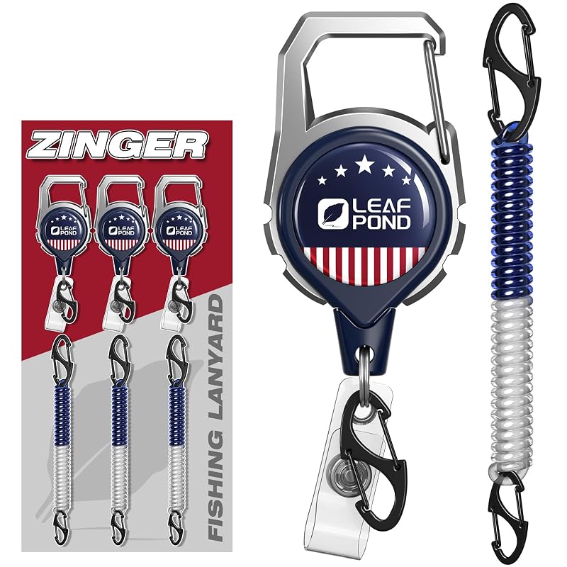 3-Pack Fly Fishing Retractors & 3 Coil Lanyards, 5oz Anti-Slip 32"