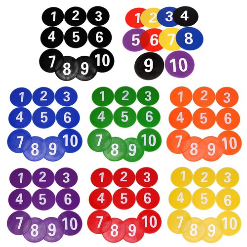 WAGHAVEN 10 Pcs Flat Cones Spots Markers, Floor Dots Spots Markers, 9 Inch Nonslip Plastics Agility Markers Flat Field Cones Floor Dot
