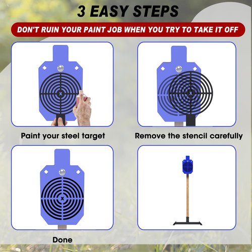 ATFLBOX 1/2 inch Thick AR500 Steel Target Stand System, 7" x 12" Torso Shooting Targets with 2x4 Targets Stand Kit and Target Painting Stencil
