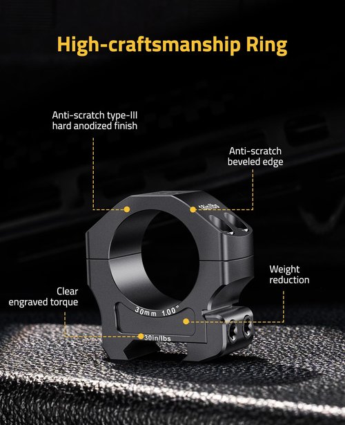 CVLIFE 30mm Scope Rings Mount - 7075 Aluminum Precision Rifle Scope Rings Medium Profile for Picatinny Rails - 2 Pieces