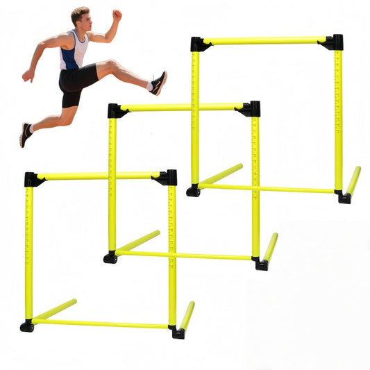Adjustable Height Hurdles Training Equipment, 3Pcs Practice Hurdles Track and Field for Agility Training, Indoor & Outdoor Detachable Jumping Speed Hurdles for Football, Soccer, Basketball, Dogs
