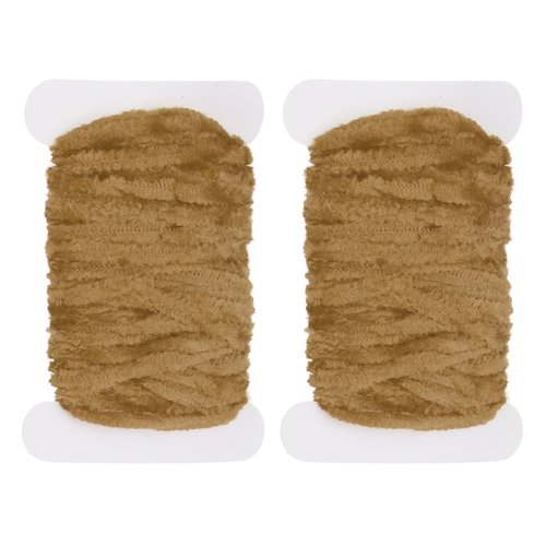 PATIKIL Chenille Fly Tying Total 10 M, 2 Pack Rayon Chenille Fly Tying Materials Line Fly Thread Supplies for Making Fishing Hook Jig Making Fly Patterns Fly Fishing, Olive
