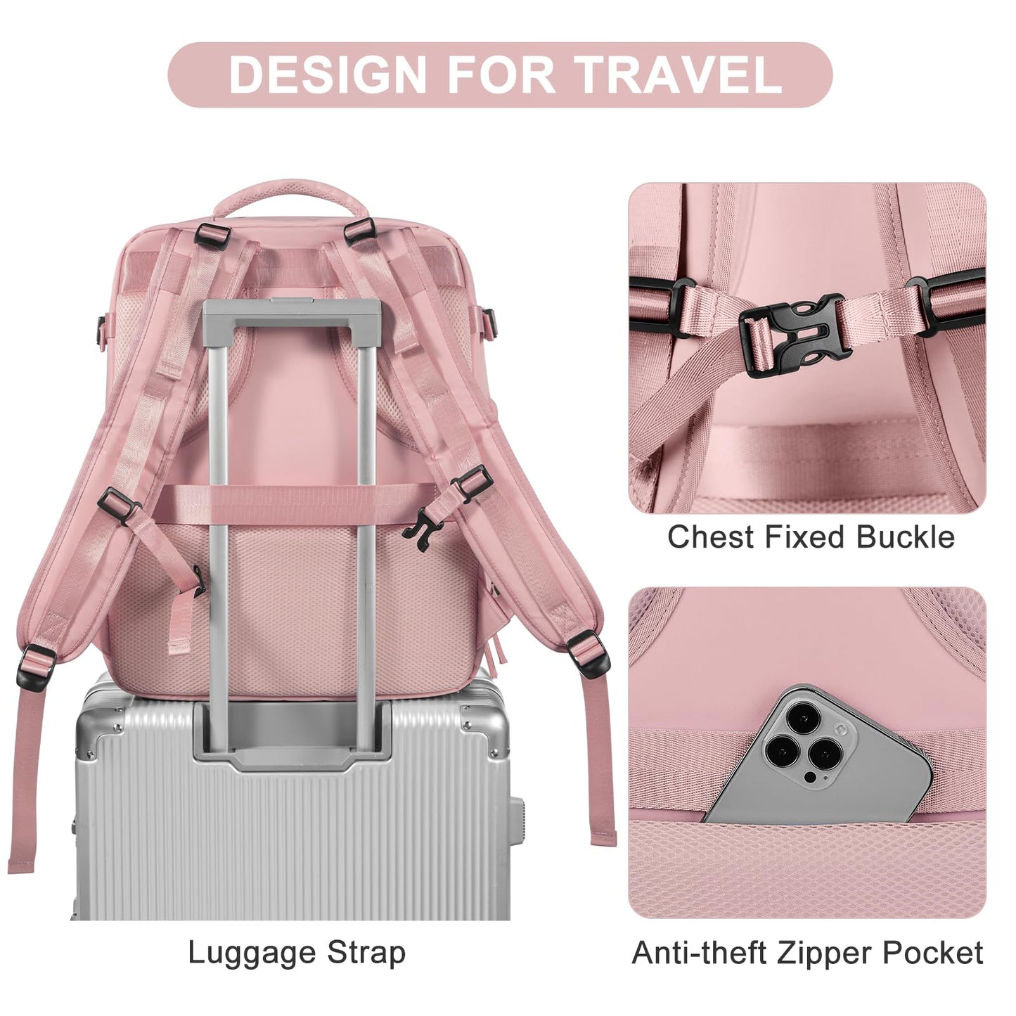 Large Travel Backpack for Women Airline Approved Carry on Backpack for Airplanes Mochila De Viaje Personal Item Travel Bag Spirit Airlines Personal Item Bag 18x14x8 Backpack for Traveling on Airplane