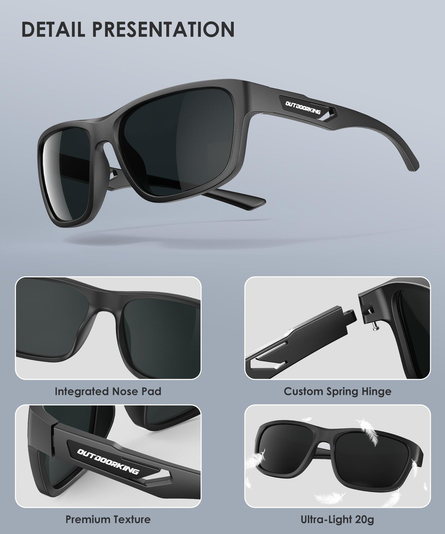 KALIYADI Polarized Sunglasses Men Sports-Sunglasses: Classic Sun Glasses for Driving, Fishing for Women with UV400 Protection