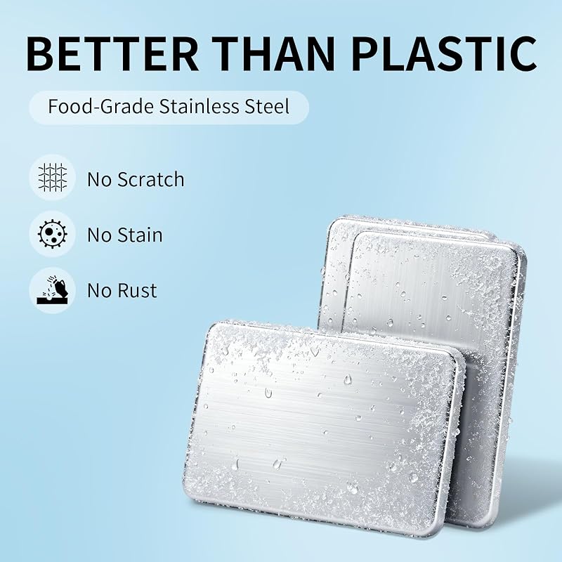 3-Pack Stainless Steel Ice Packs with Insulated Carry Bag – 48H Cooling for Lunches, Coolers, Camping