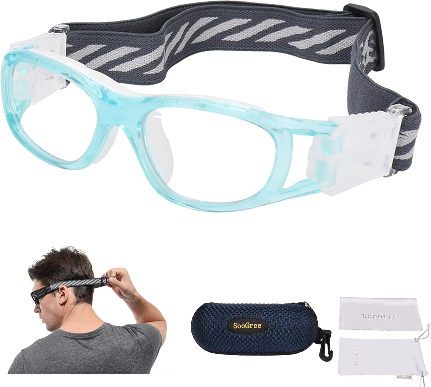 ''N/A'' Kids Sports Glasses Basketball Football Safe Training Goggles Anti Fog 7-12
