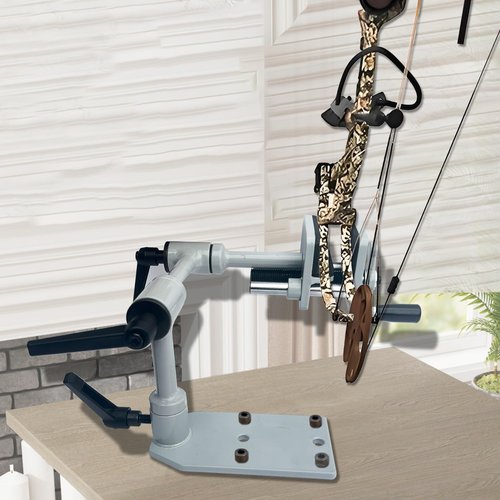 FANOWZUO Universal Bow Vise Bench Vise - 360° Adjustable Archery Bow Vise for Compound & Recurve Bows, Heavy-Duty Metal Construction, Stable Table Mount for Bow Tuning, Maintenance & Repair Bow Press