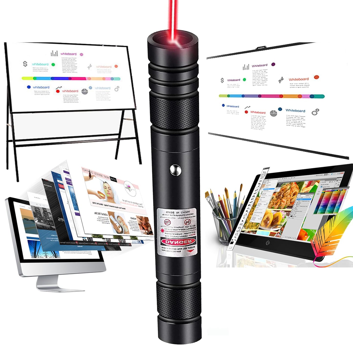 MEUSNO Lazer Pointer, Red Laser Pointer High Power Cat Laser Pointer Toy Red High Power Rechargeable Lazer Pointer for Cats Dogs Toy, High Power Laser Pointer for Presentations Cat Dogs Pet Toy