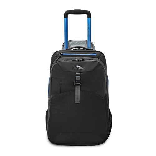 High Sierra Hi-Life 3-in-1 Convertible Wheeled Backpack-Removable Daypack, Stack-It Strap, Adjustable Handle, Black/Blue